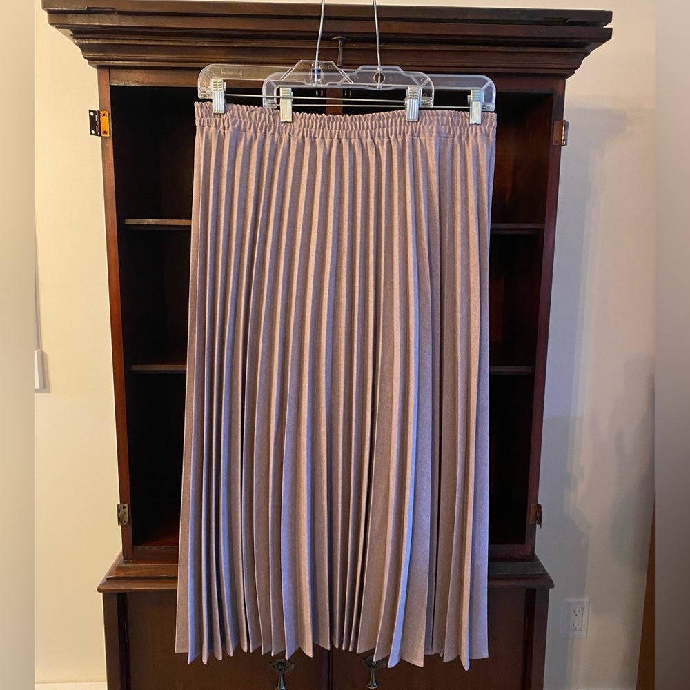 Vintage IMAGE Plus Size Pleated Maxi Skirt Dusty Mauve Size 18 W Made in Canada